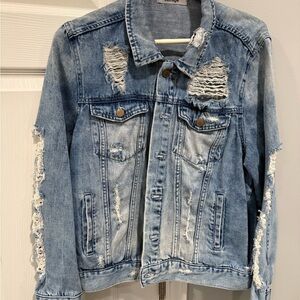 Refuge Light Blue Distressed Jacket